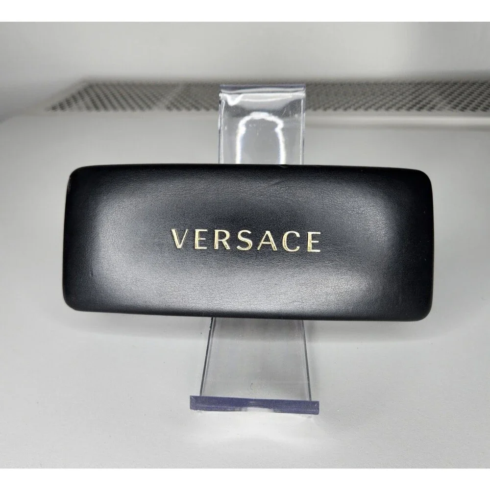Versace Sunglasses Case Hard Shell Large Black Felt Lined Storage Travel Carrier